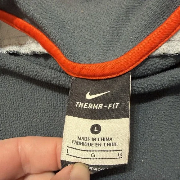 Nike KD Kevin Durant Therma-Fit Hoodie Jacket Gray Orange Mens Large - Picture 6 of 7